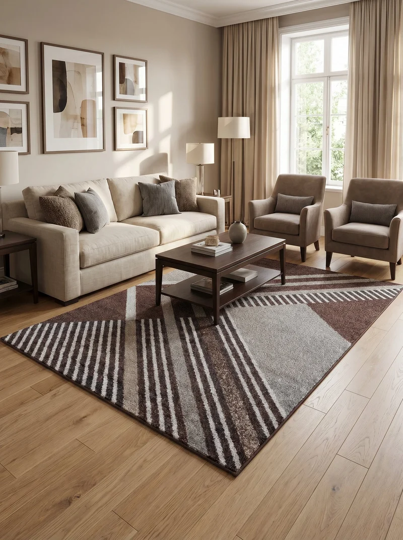 Tapis Moderne Marron et Gris - Dante N°03