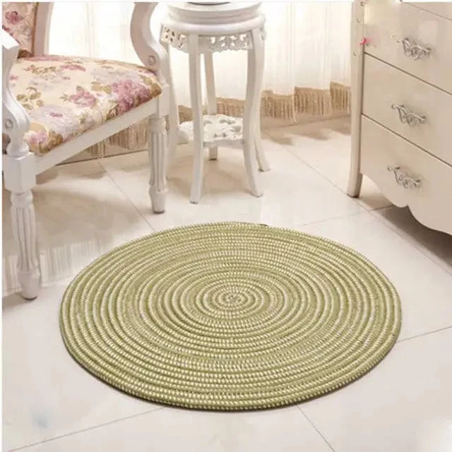 Tapis jute rond vert