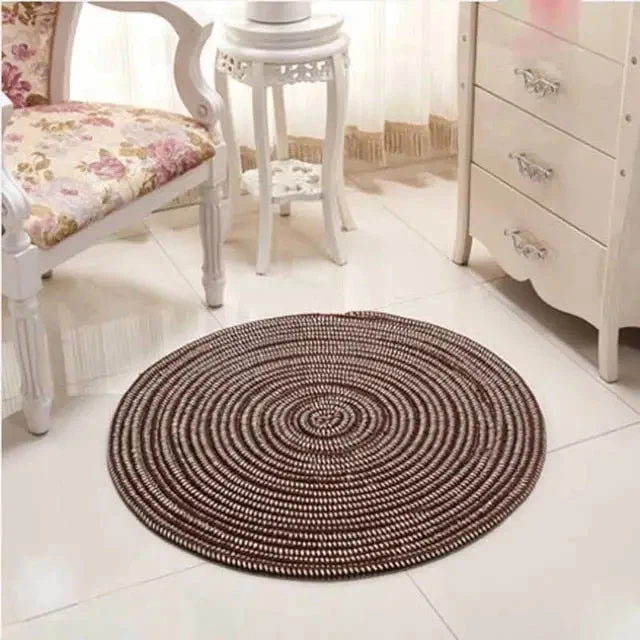 Tapis jute rond marron