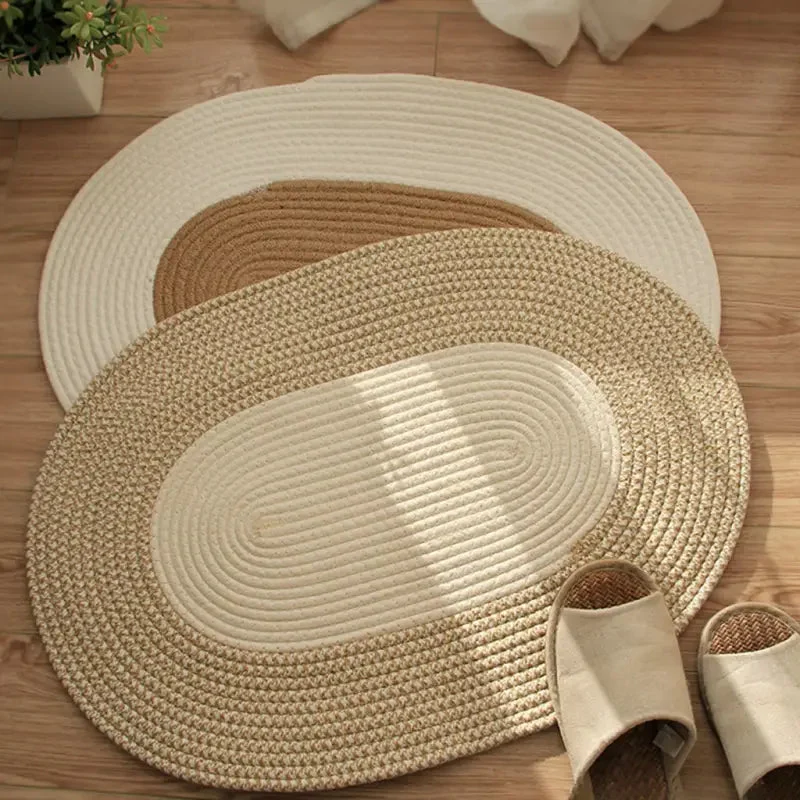 Tapis jute ovale beige