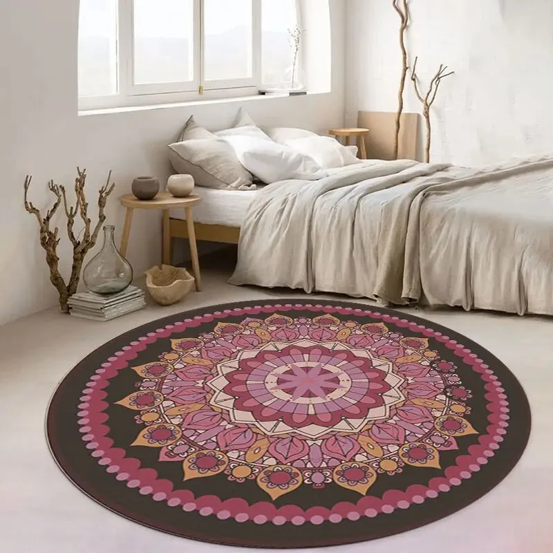 Tapis rond exotique violet