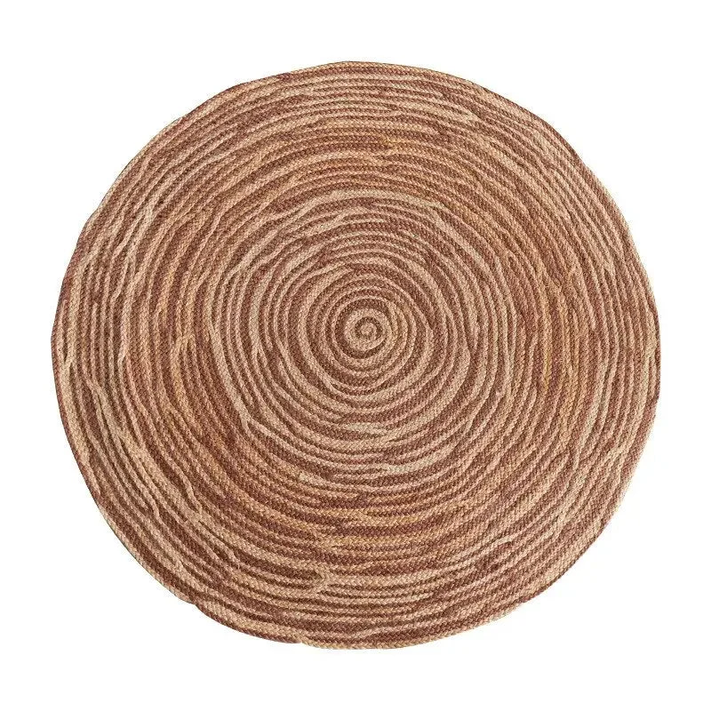 Tapis rond jute marron