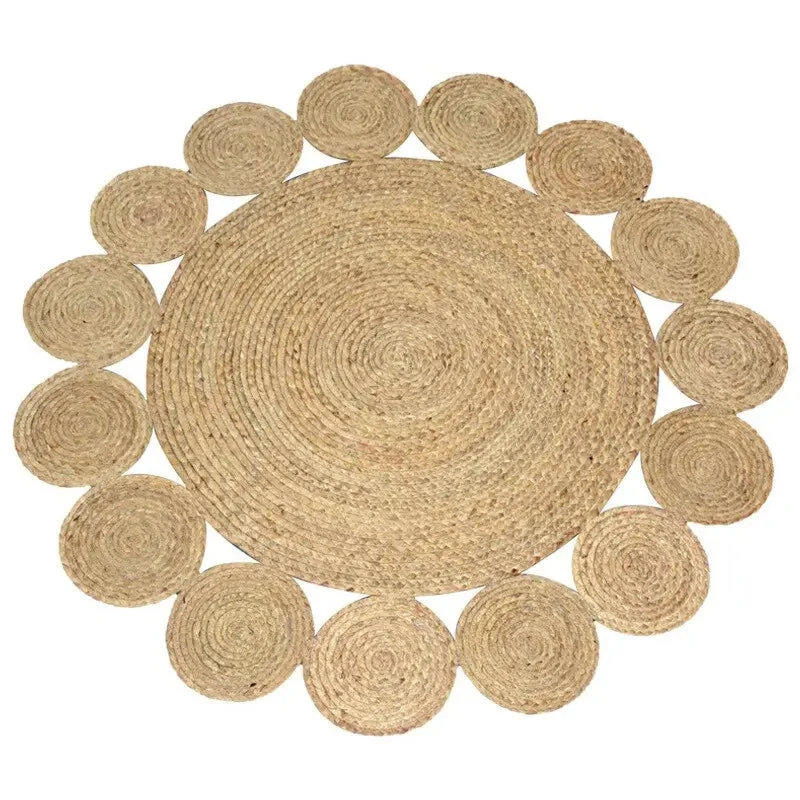 Tapis rond jute avec cercle