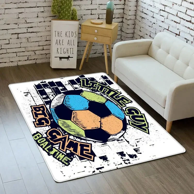 Tapis enfant football blanc