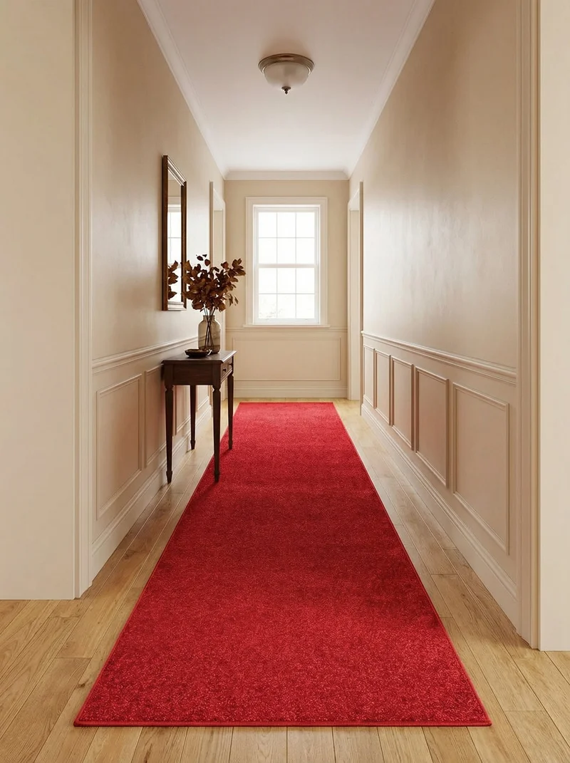 Tapis de Couloir Uni Rouge - Ravello