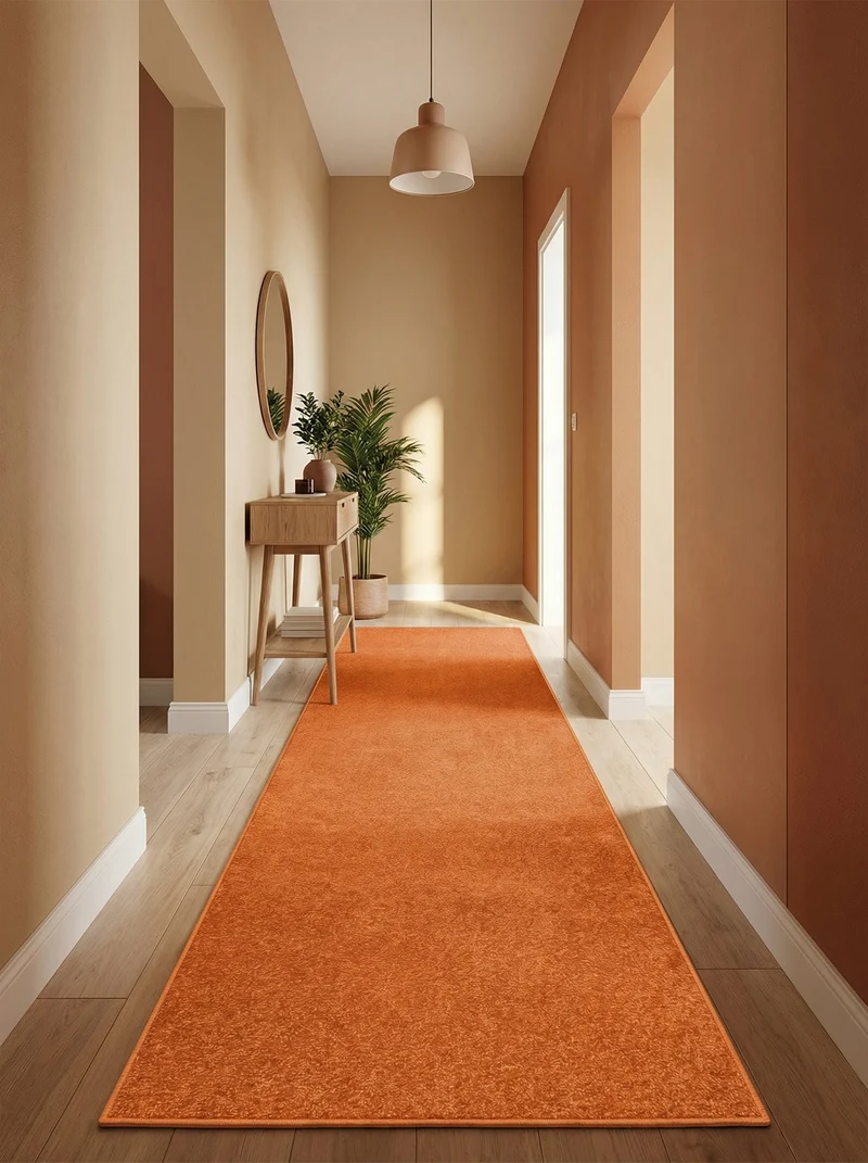 Tapis de Couloir Uni Orange - Ravello
