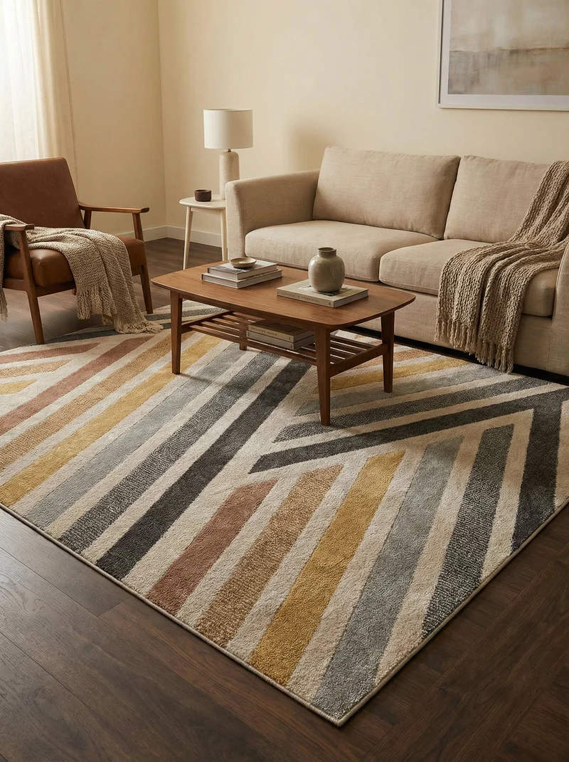 Tapis Géométrique Multicolore - Caspien