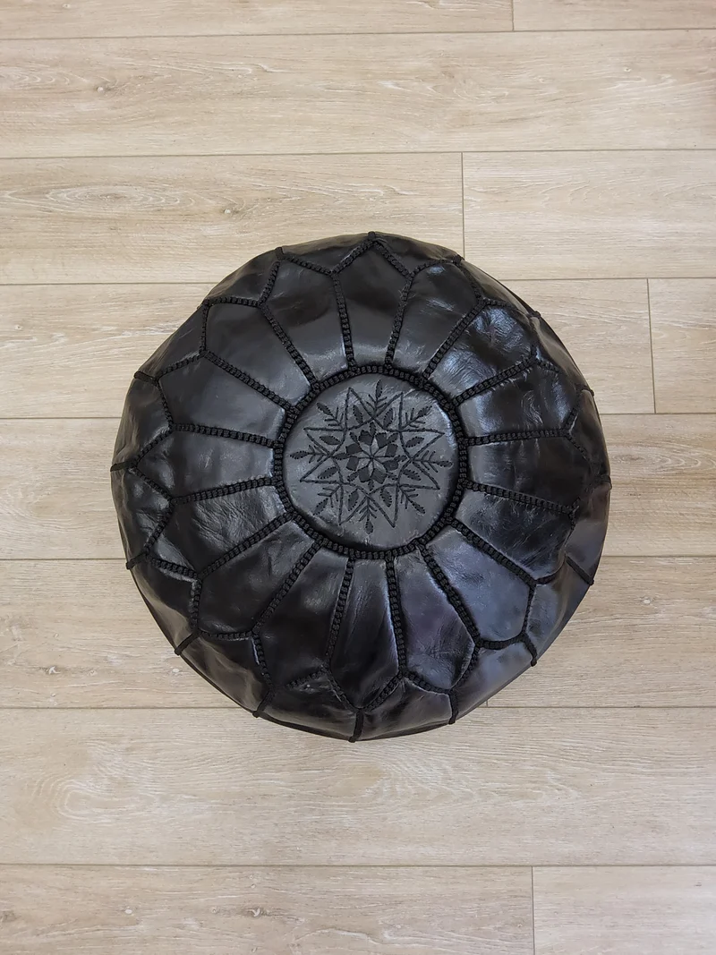 Pouf cuir