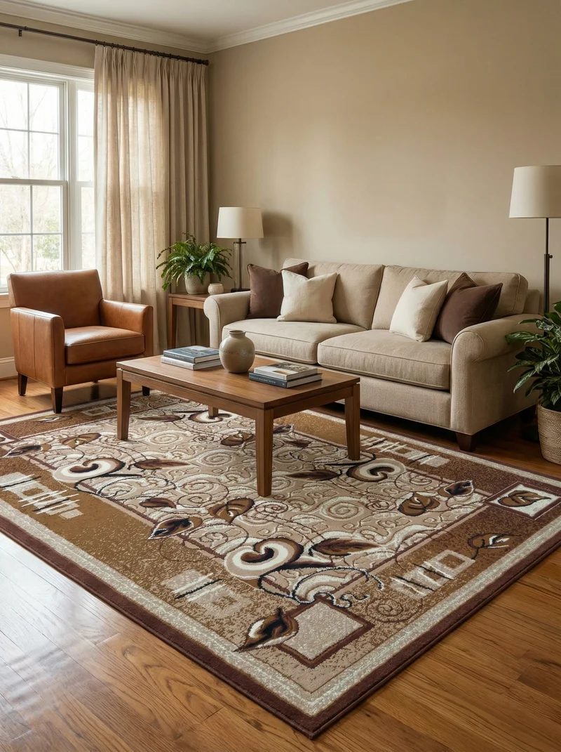 Tapis Moderne Beige & Marron - Valore