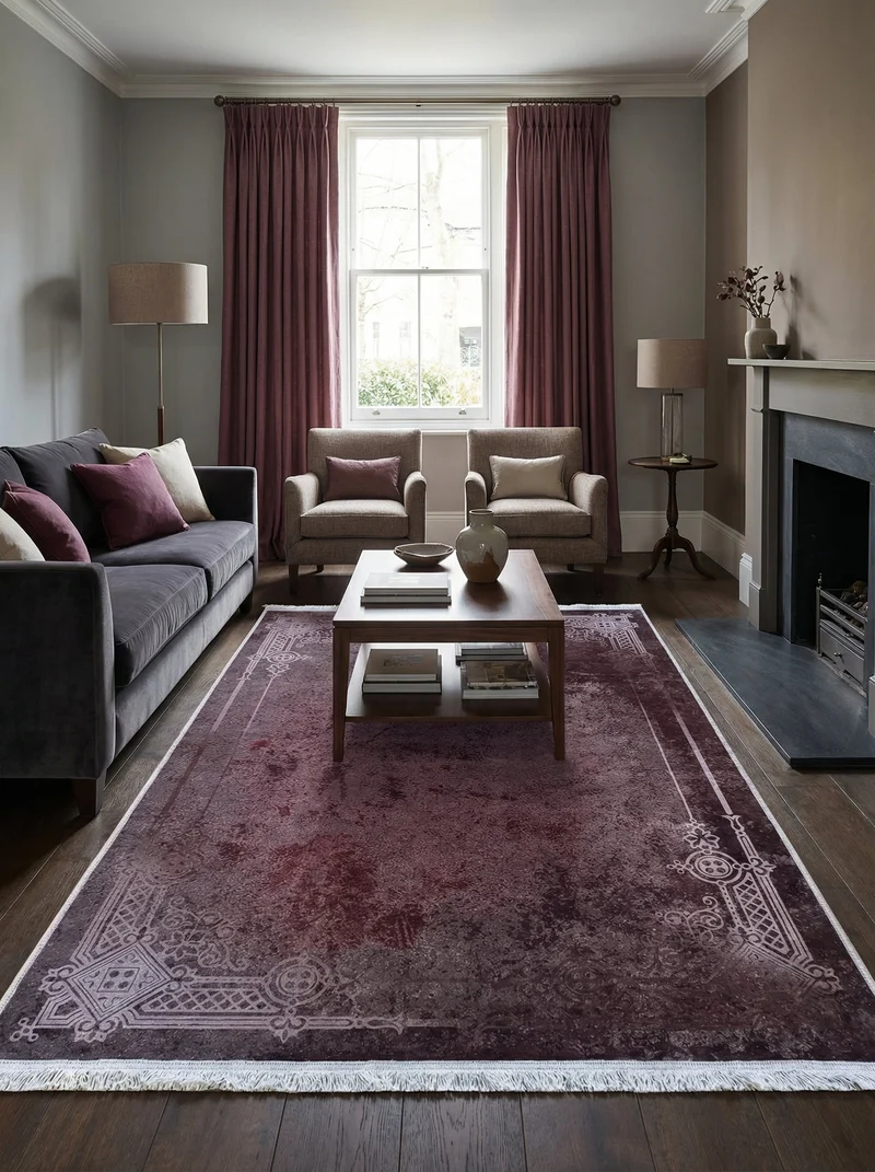 Tapis Lavable Vintage Noir - Terrazzo