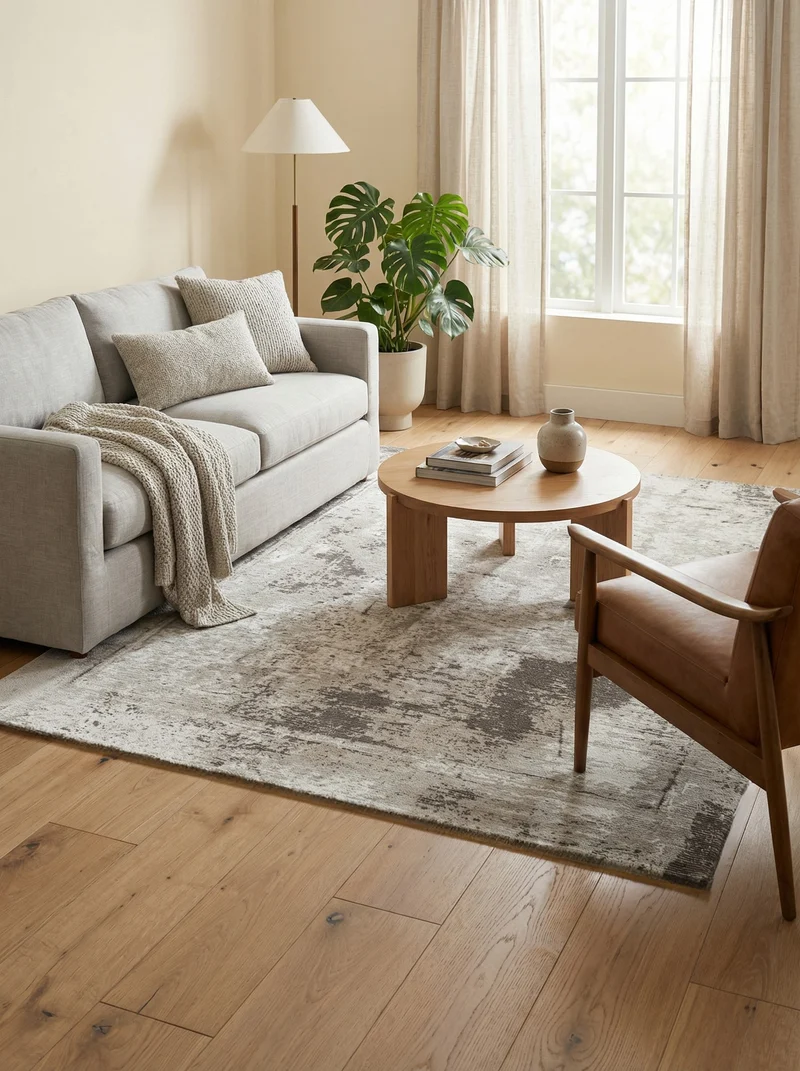Tapis Lavable Vintage Beige - Massif