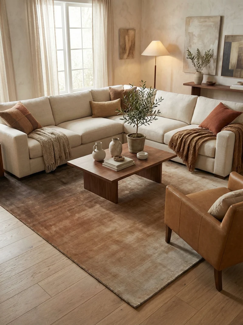 Tapis Tencel Taupe - Solara