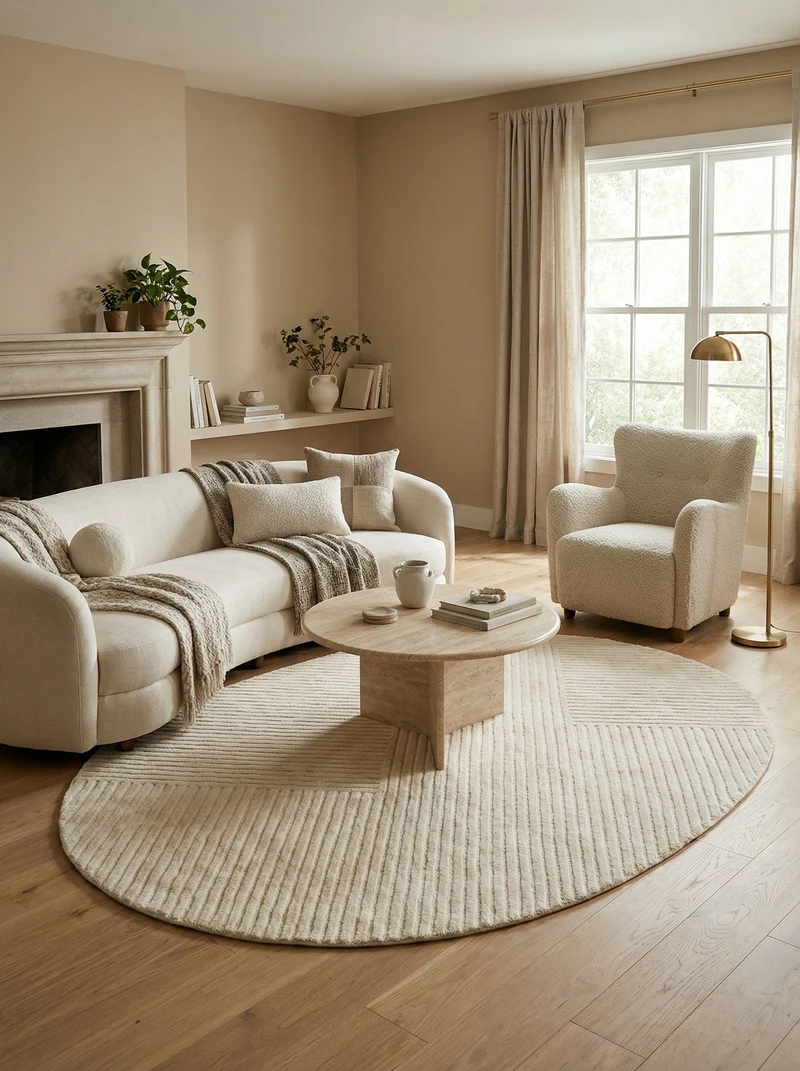 Tapis Ovale Viscose Ivoire - Alpina