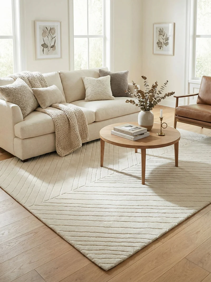 Tapis 100% Laine Beige Clair - Vektor