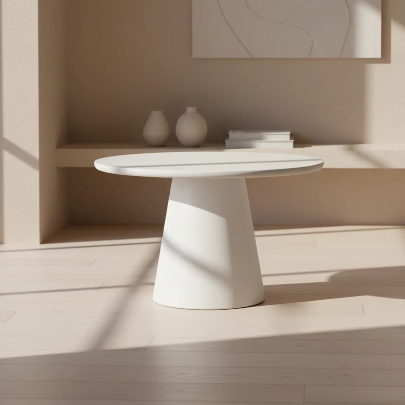 Table à manger ronde effet ciment – Tavy Ronde