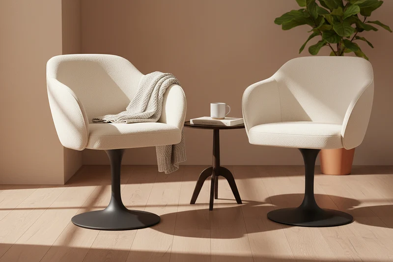 Lot de 2 chaises pivotante de salle à manger - Calise