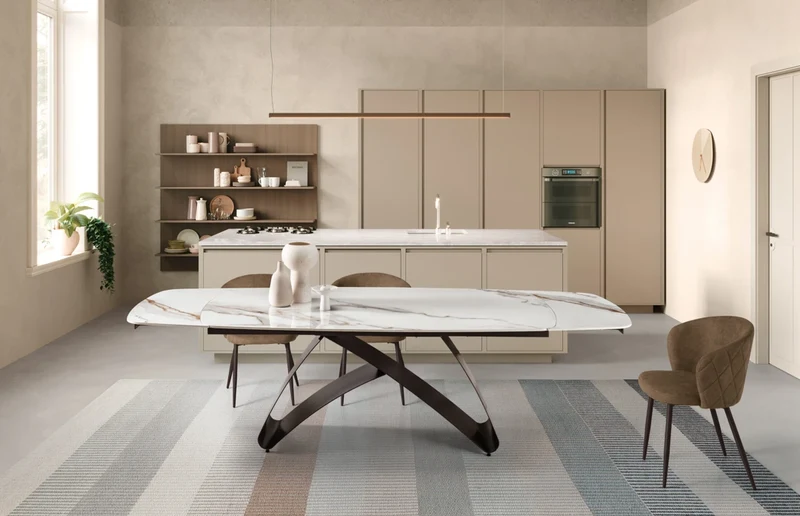 Table ovale extensible céramique marbre - Kiny