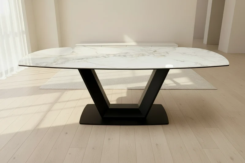 Table extensible céramique pieds métal - Natty