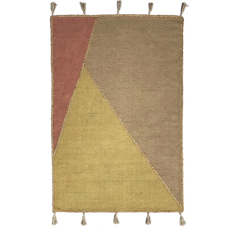 Tapis Y, or et terracotta