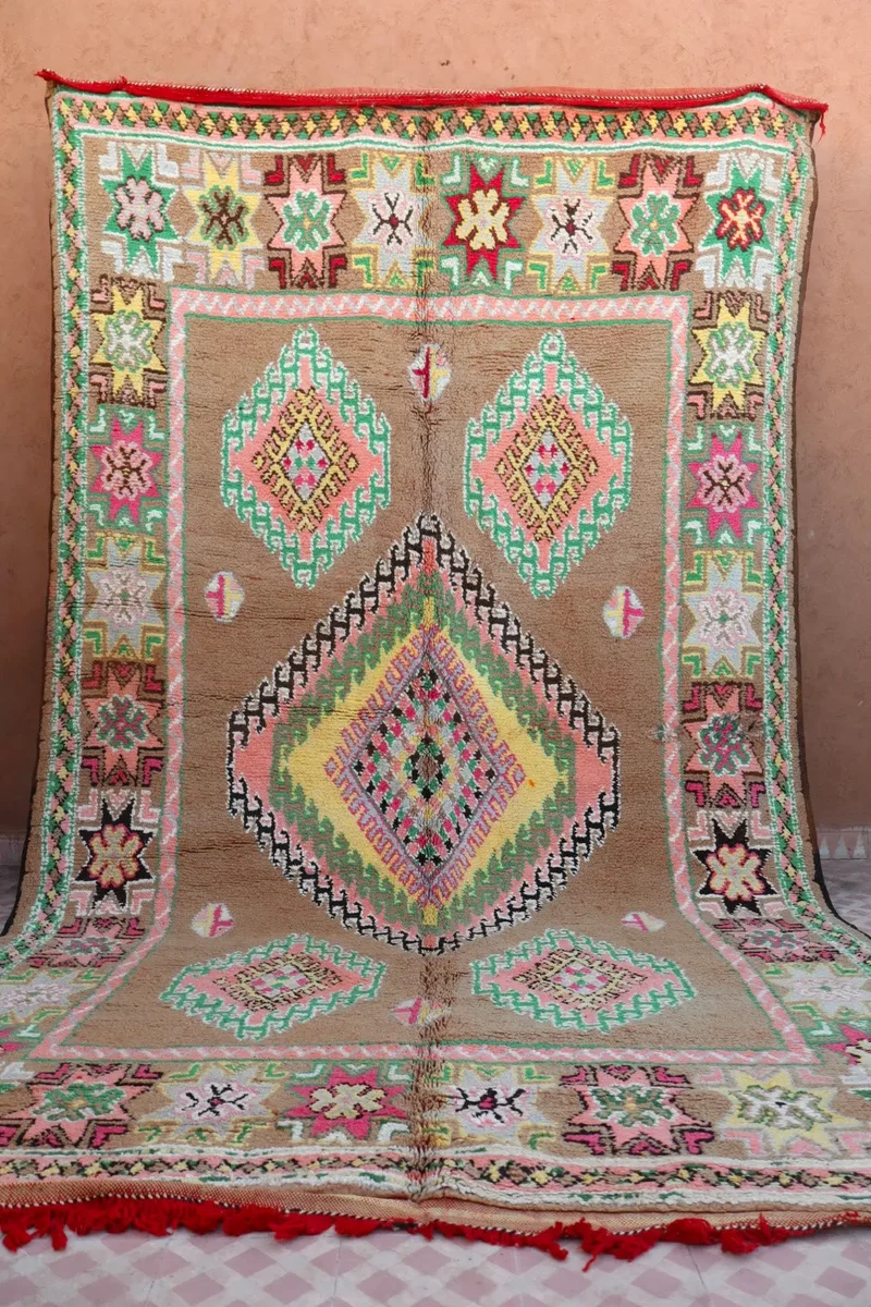 Tapis Berbère Boujaad Antique Marron Multicolore - 352 x 196 cm