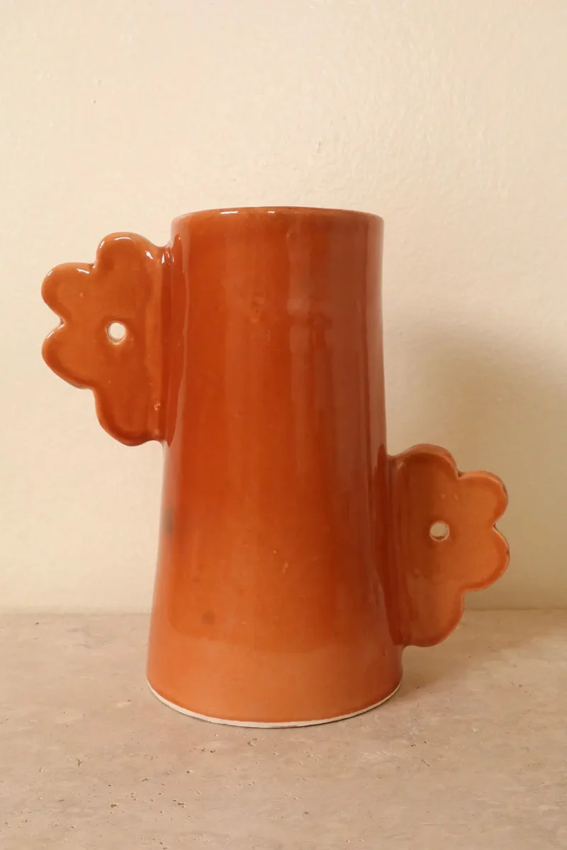 Vase Abstrait en Céramique Terracotta Fait-Main Fleurs - DAISY ©