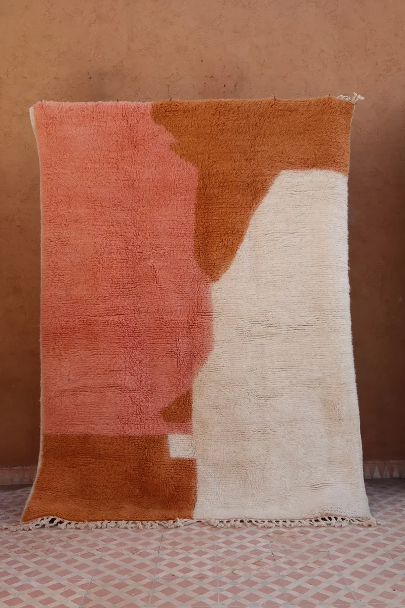 Tapis Berbère Coloré Contemporain Terracotta & Saumon - Azilal 200 x 150 cm