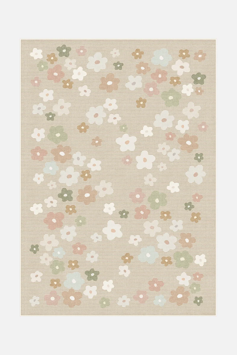 Tapis Pré Fleuri Taupe