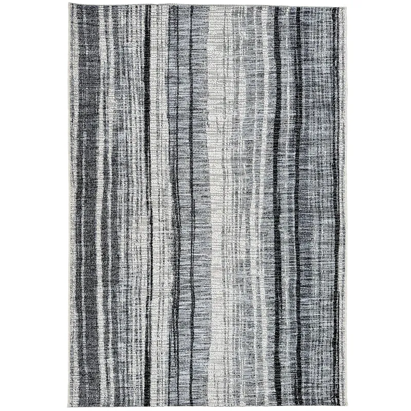 Tapis extérieur noir et blanc