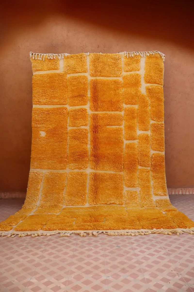 Tapis Berbère Mrirt Coloré Jaune d’Or - 287 x 178 cm