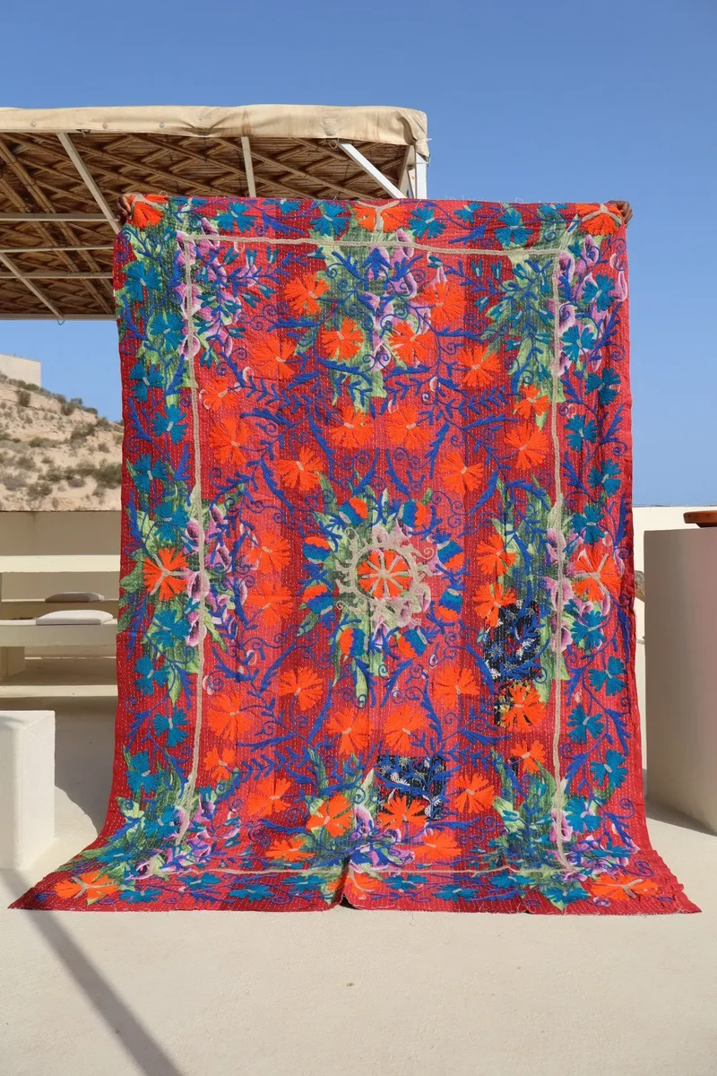 Kantha Suzani indien Brodé Multicolore – Coton
