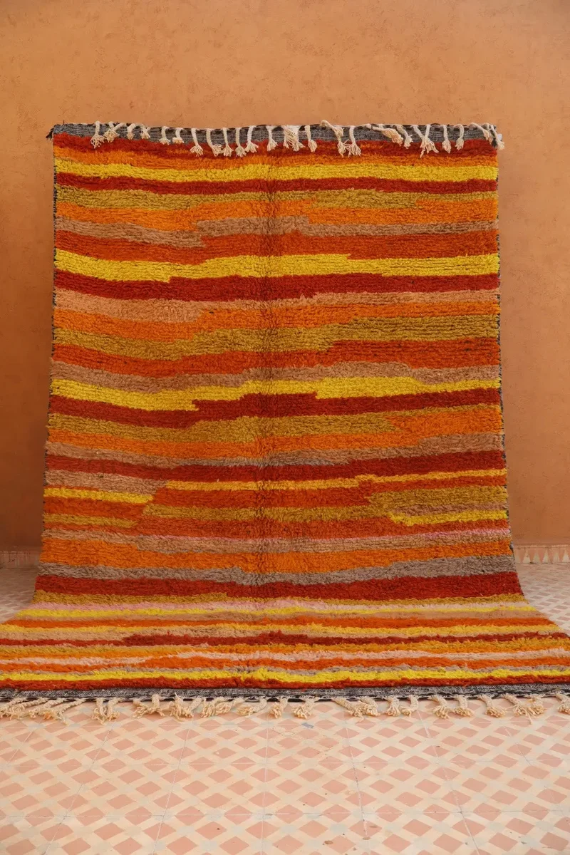 Tapis Berbère Coloré Rayé Sunset Béni Ouarain- 308 x 204 cm