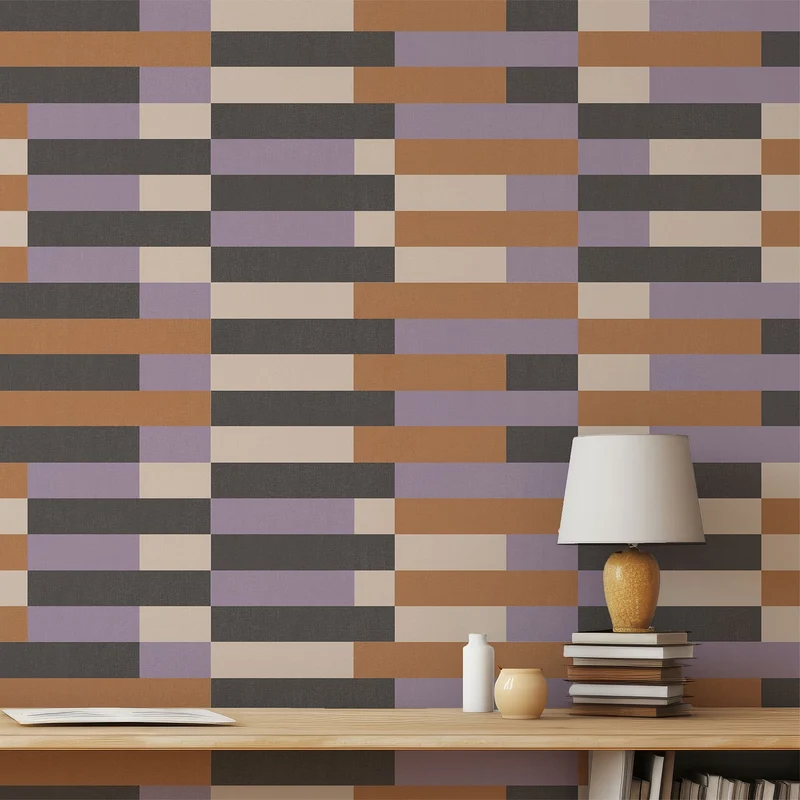 Papier peint violet Bauhaus