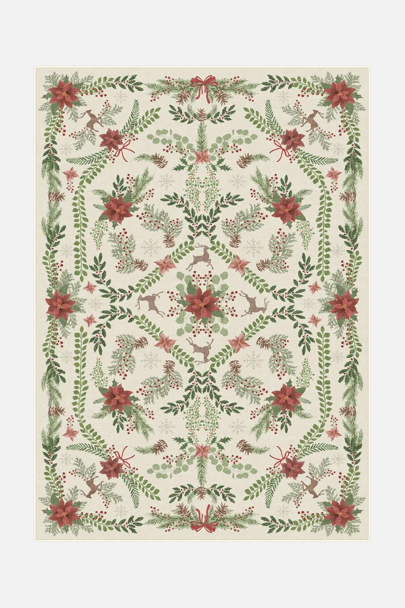 Tapis Étoile de Noël Crème