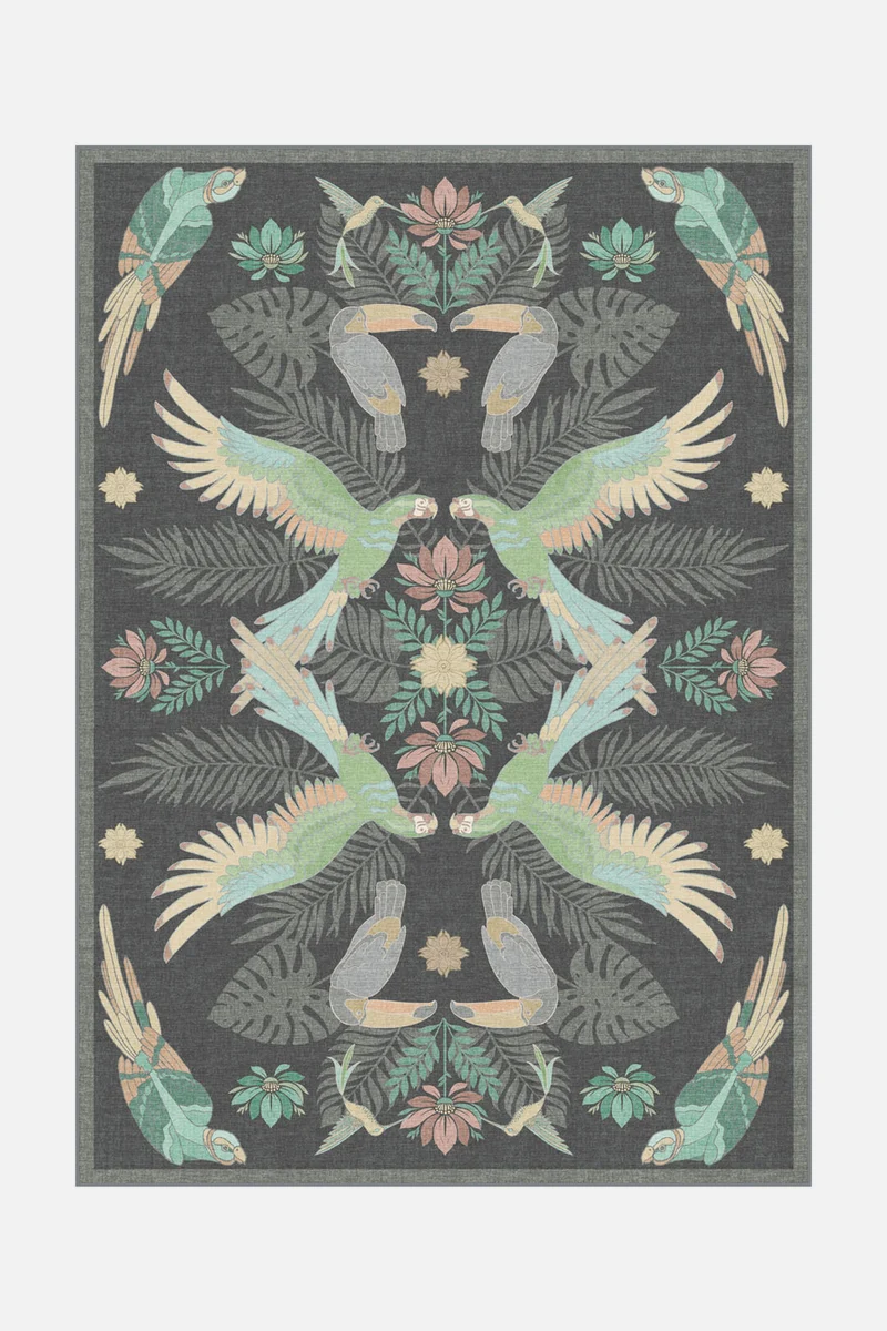 Tapis Oiseaux Tropicaux Nuit