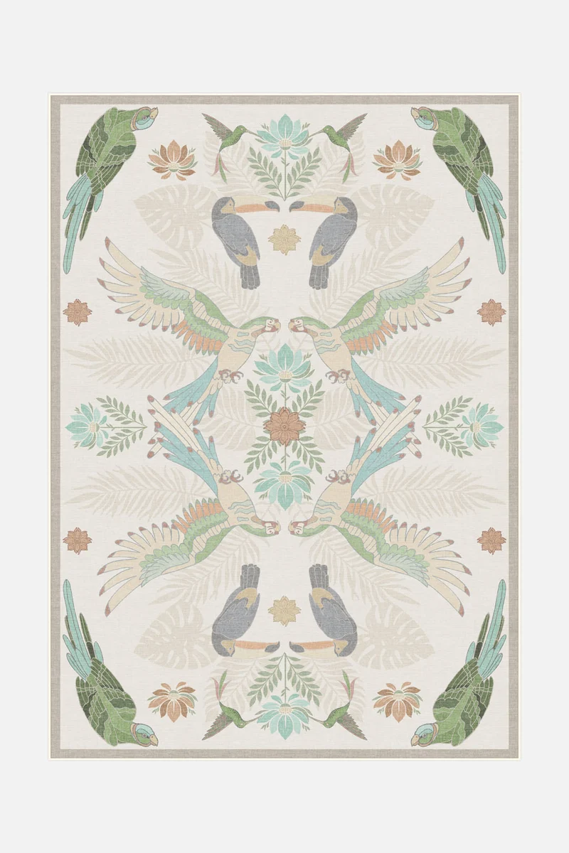 Tapis Oiseaux Tropicaux Nature
