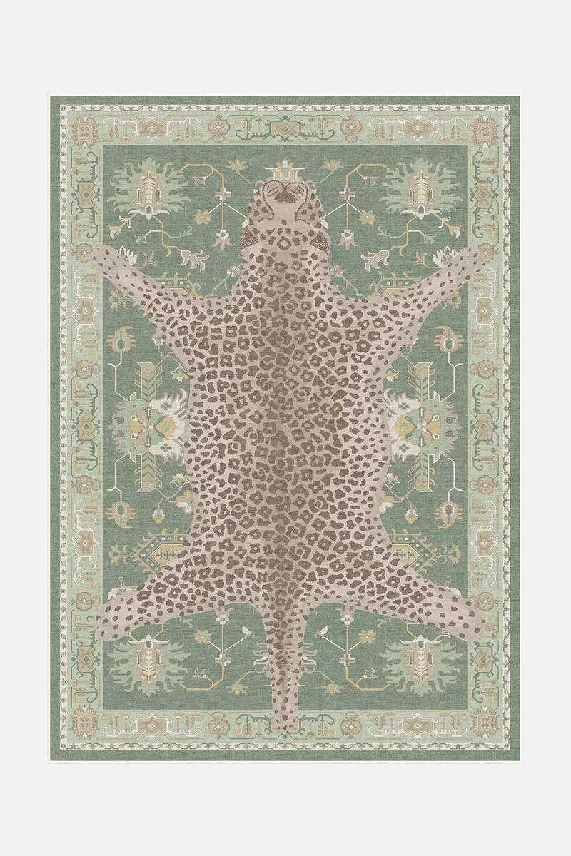 Tapis Léopard Vert