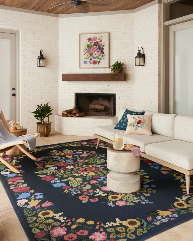 PN-201 : Tapis RIFLE PAPER & CO intérieur / extérieur