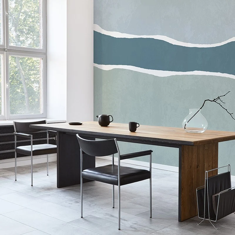 Papier peint bleu/vert Trio