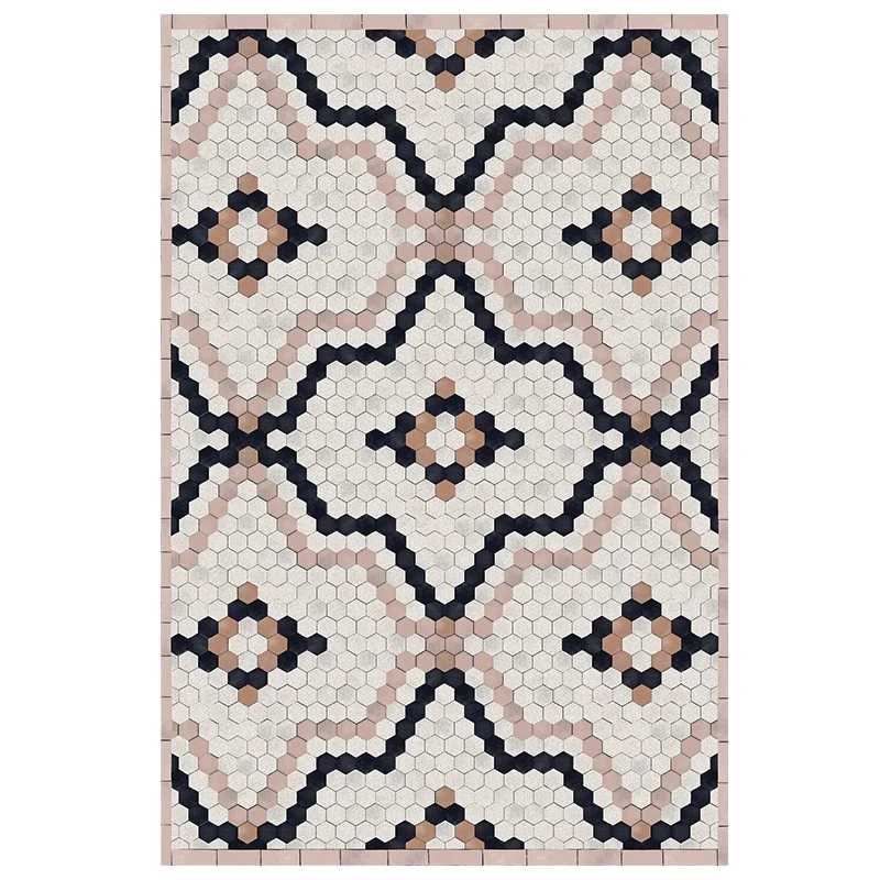 Tapis vinyle Tomettes beige