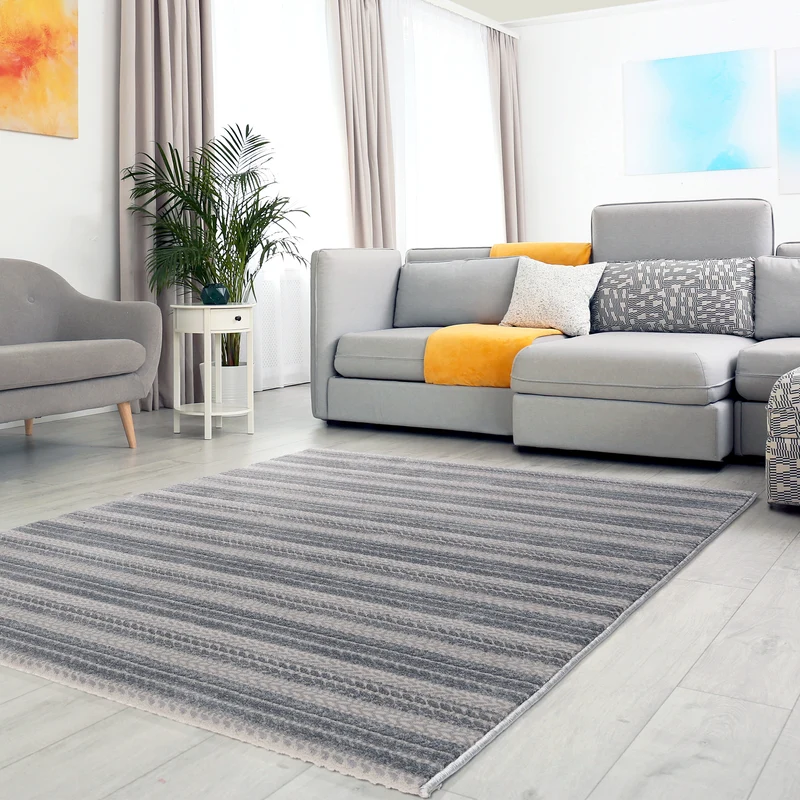 Tapis moderne LUXURY 6400 Gris à rayures