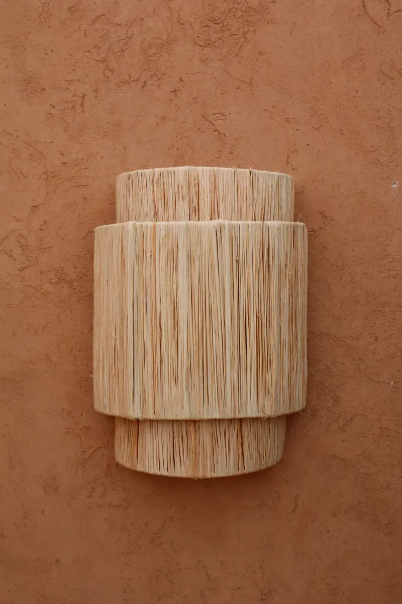 Applique Murale en Raphia Naturel Art Deco Fait-Main - EDITH