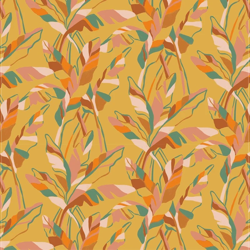Papier peint jaune Banana Leaf