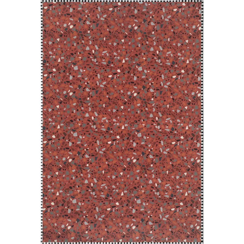 Tapis vinyle Terrazzo rouge