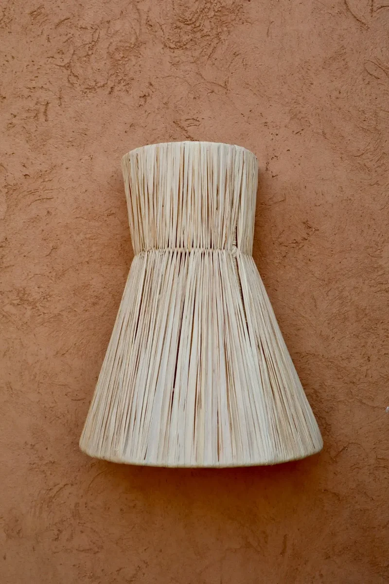 Appliques Murales en Raphia Naturel Forme Conique Fait-Main - BERENICE