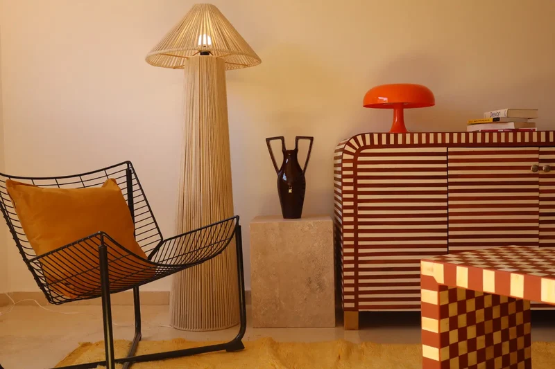 Lampadaire en Coton Naturel - « LUCIE »