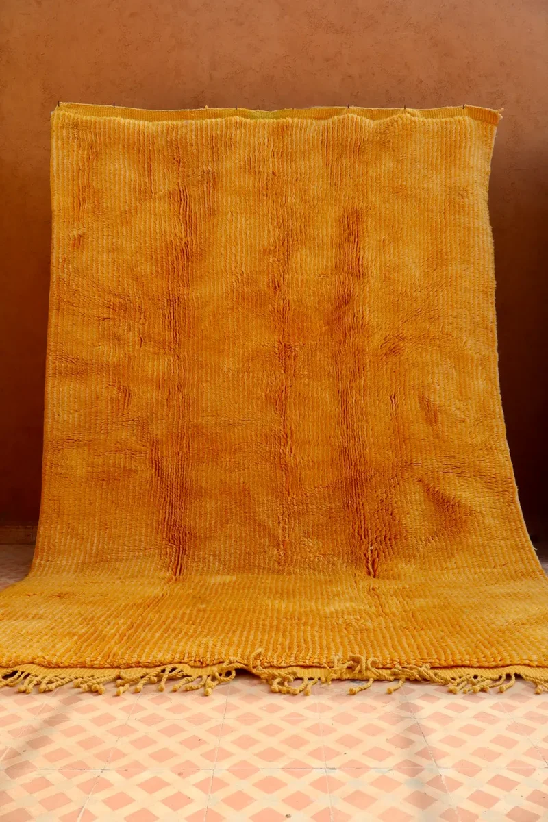 Tapis Berbère Mrirt Coloré Jaune d’Or - 298 x 196 cm