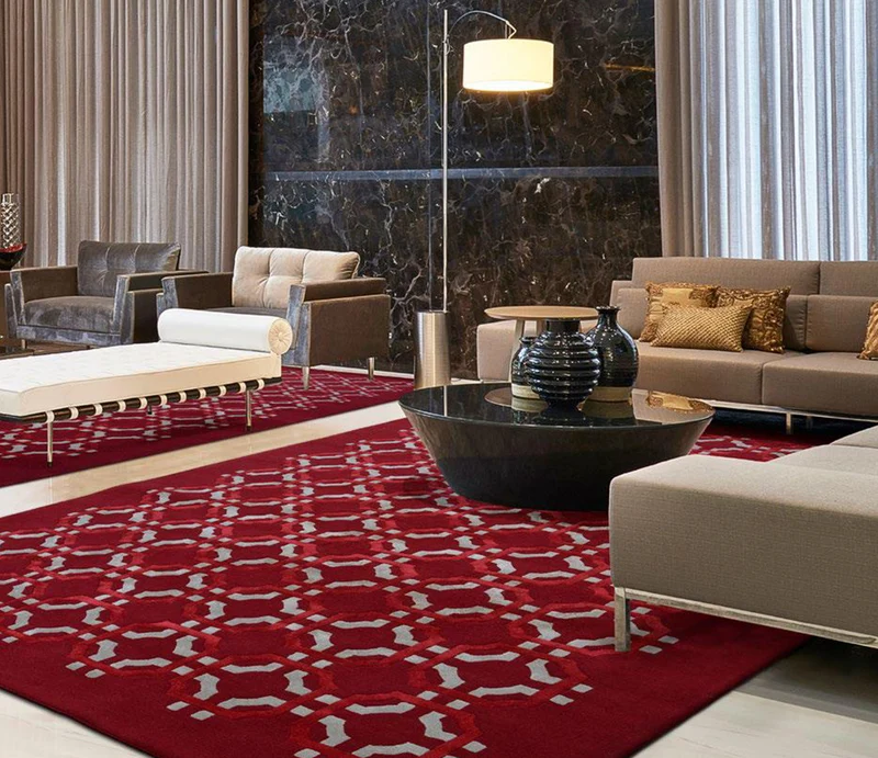 Tapis rouge pour salon - Casablanca