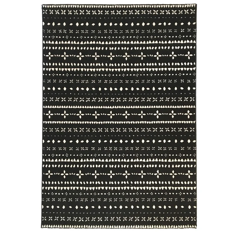 Tapis de salon noir et blanc Ceramik