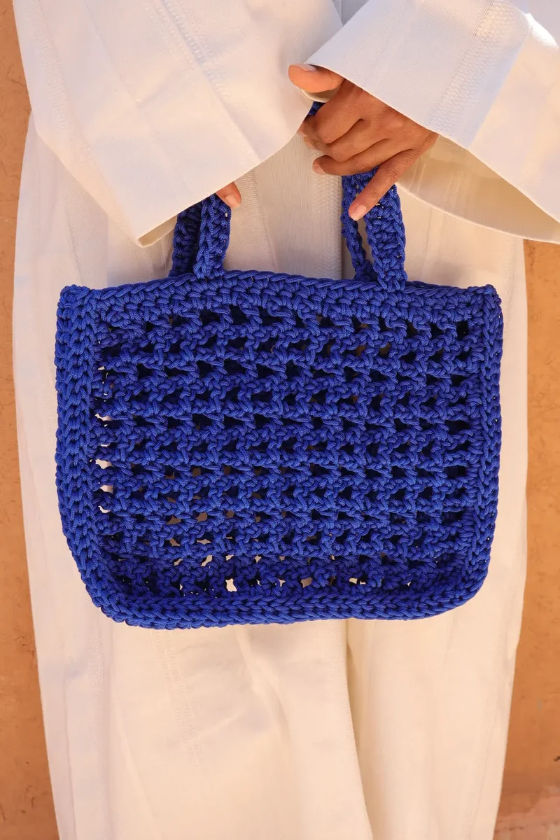 Sac à Main Crochet en Nylon Fait-Main - KARINE (plusieurs coloris disponibles)