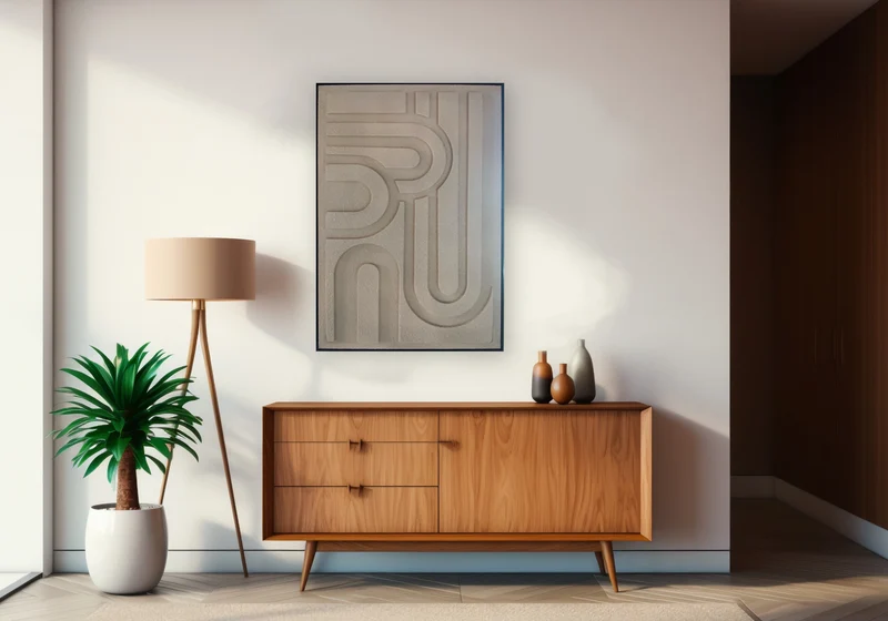 Tableau mural sablé motifs 3D abstraits - Linya